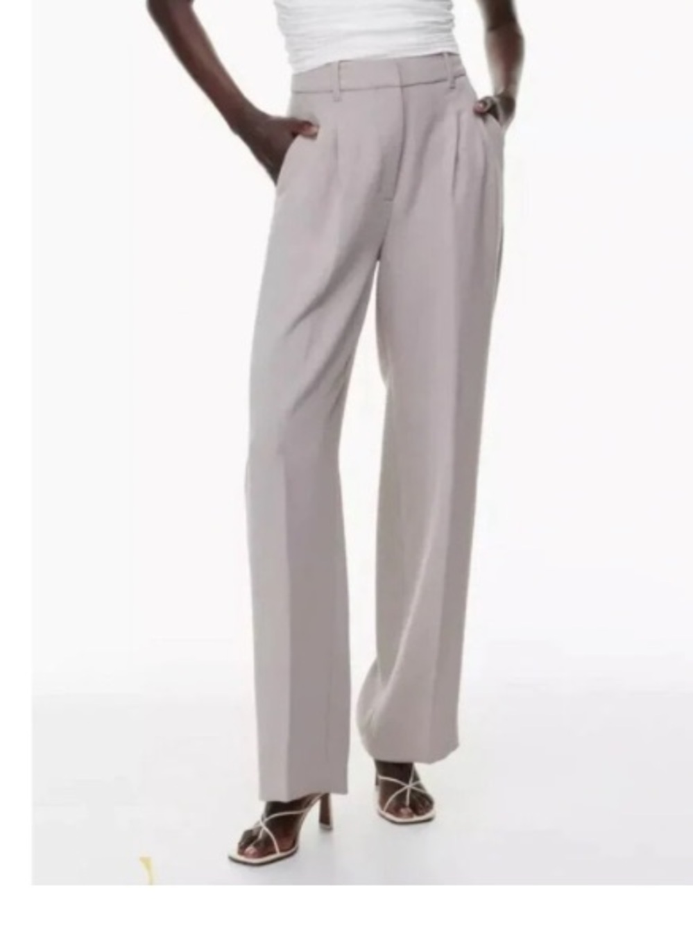 Aritzia Wilfred Effortless Trousers in Light Gray